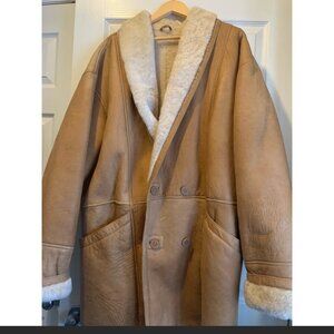 An extra large sheepskin winter coat.
